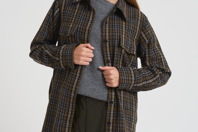 Camicia donna Core tartan marrone D380634 CORE807OLIVA P.a.r.o.s.h.