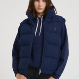 Gilet donna trapuntato in lana blu notte 211966120 500 RALPH LAUREN