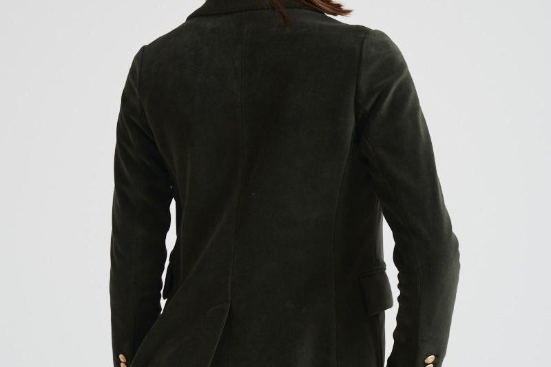 Giacca donna doppiopetto in velluto verde FD3623 G1207 CIRCOLO 1901