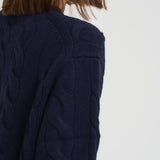 Maglia donna girocollo a treccia blu 211A91216 003 RALPH LAUREN