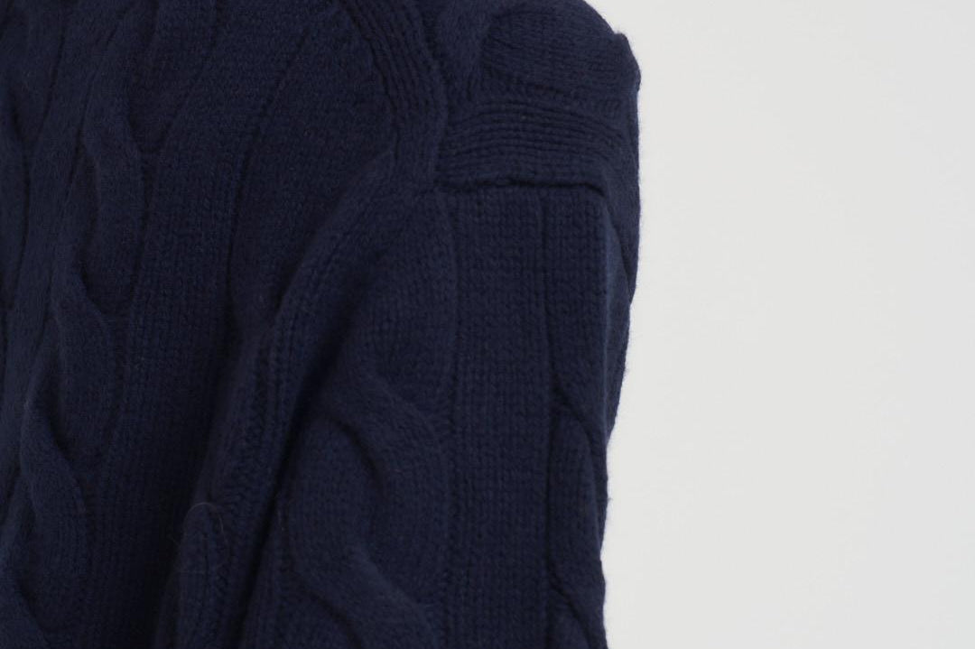 Maglia donna girocollo a treccia blu 211A91216 003 RALPH LAUREN