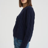 Maglia donna girocollo a treccia blu 211A91216 003 RALPH LAUREN