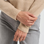 Girocollo donna maniche lunghe beige CAROLINE 02ORGANIC KUJTEN