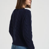 Maglia donna girocollo a treccia blu 211A91216 003 RALPH LAUREN