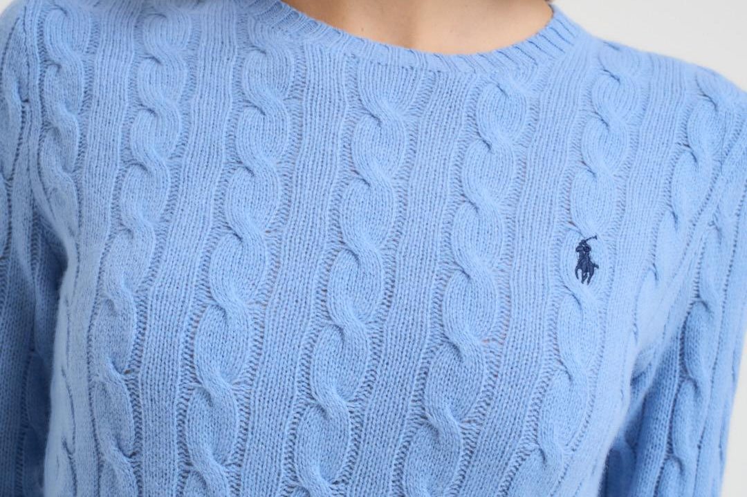 Maglia donna a girocollo celeste 211971865 004 RALPH LAUREN