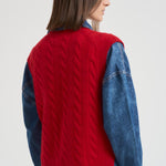 Gilet donna a treccia rosso 211949994 004 RALPH LAUREN