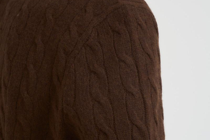 Maglia uomo a treccia marrone 710876762 029 RALPH LAUREN