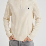 Maglia uomo a costine panna 710974167 003 RALPH LAUREN