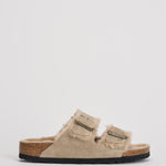 Sandalo arizona in shearling e camoscio donna 1028293 TAUPE BIRKENSTOCK