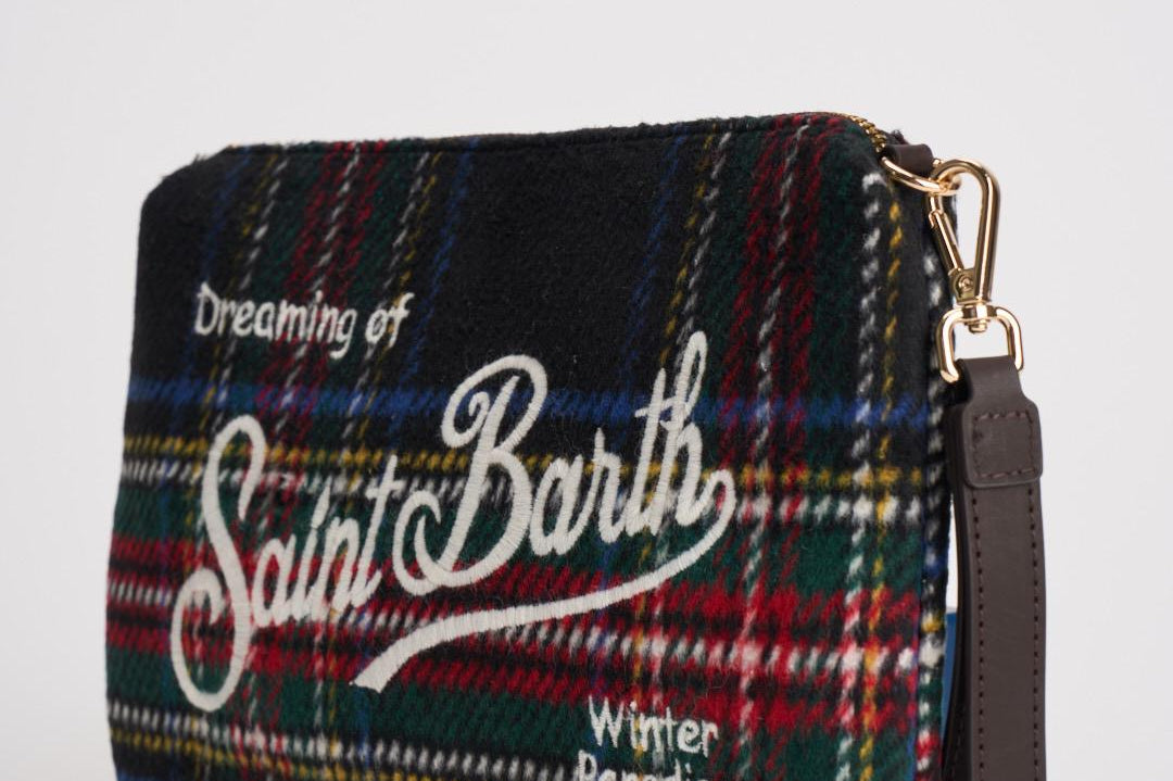 Pochette donna Parisienne in tweed tartan verde PARISIENNE WLTART61 MC2 SAINT BARTH
