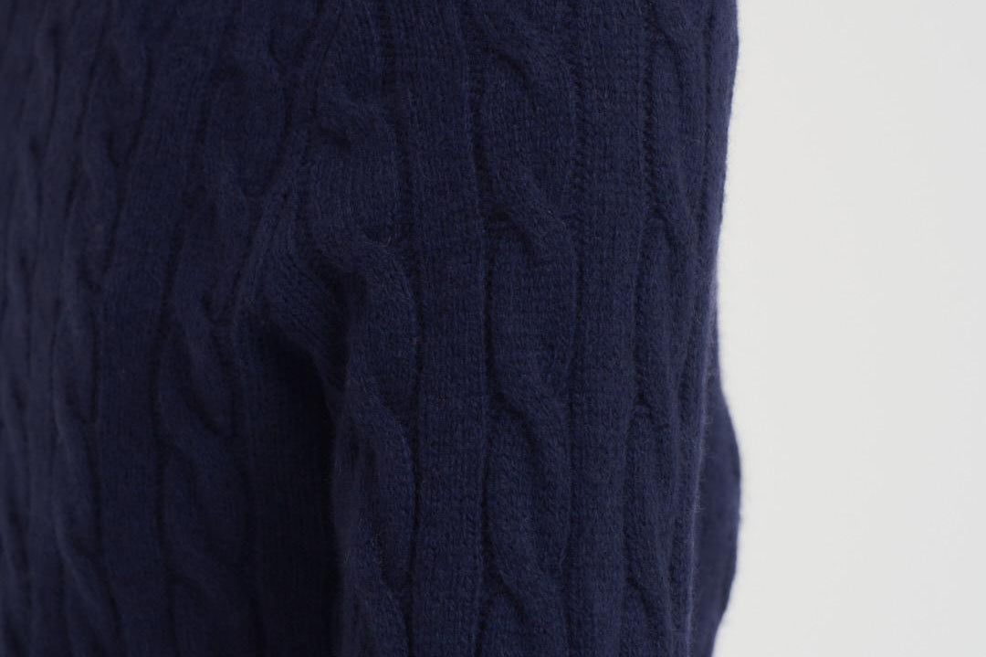 Maglia donna girocollo a treccia blu notte 211971865 003 RALPH LAUREN