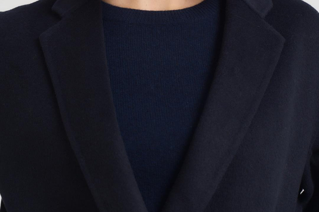 Cappotto donna corto doppiopetto blu notte MERYL NAVY BLUE ACCADEMIE TESSILI