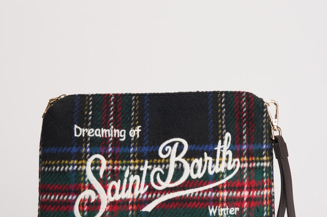 Pochette donna Parisienne in tweed tartan verde PARISIENNE WLTART61 MC2 SAINT BARTH