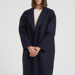 Cappotto donna doppiopetto blu AC1487 MLK358 HARRIS WHARF LONDON