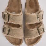 Sandalo arizona in shearling e camoscio donna 1028293 TAUPE BIRKENSTOCK