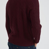 Maglia uomo a treccia bordeaux 710876762 011 RALPH LAUREN