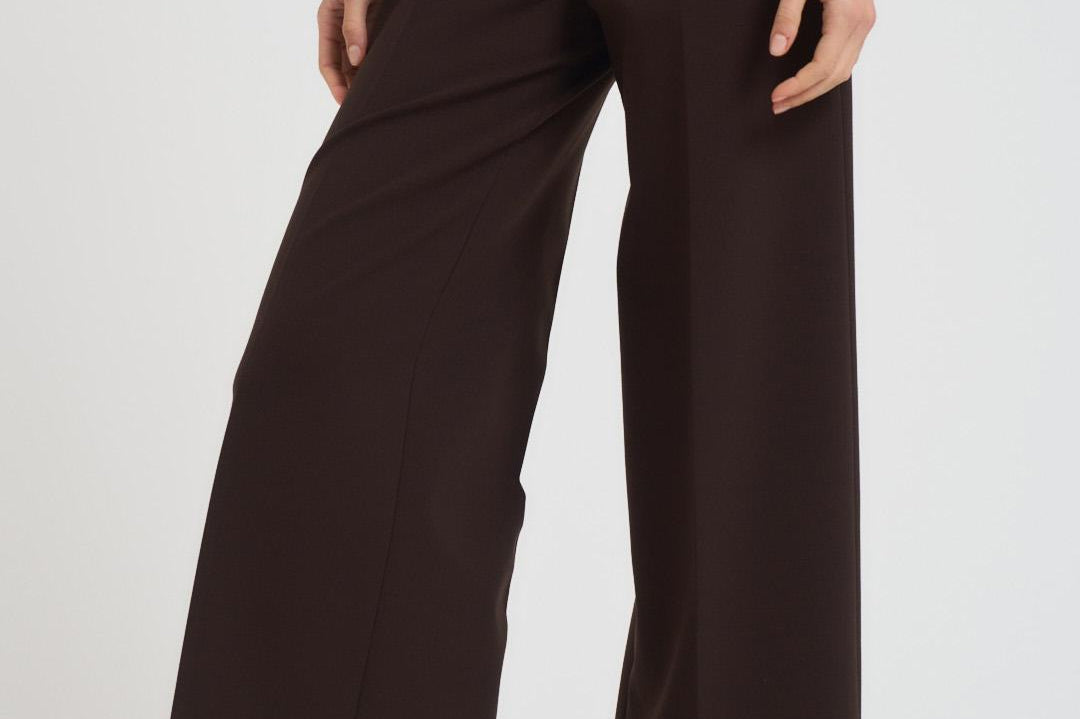 Pantalone donna a palazzo marrone L5WI53 W18 LIVIANA CONTI