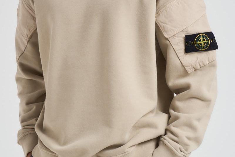 Felpa uomo Brushed Organic Cotton beige 6100008 S0A20V009A STONE ISLAND