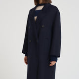 Cappotto donna doppiopetto blu notte JULIE NAVY BLUE ACCADEMIE TESSILI