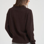 Polo donna in maglia cioccolato L5WC76 W18 LIVIANA CONTI