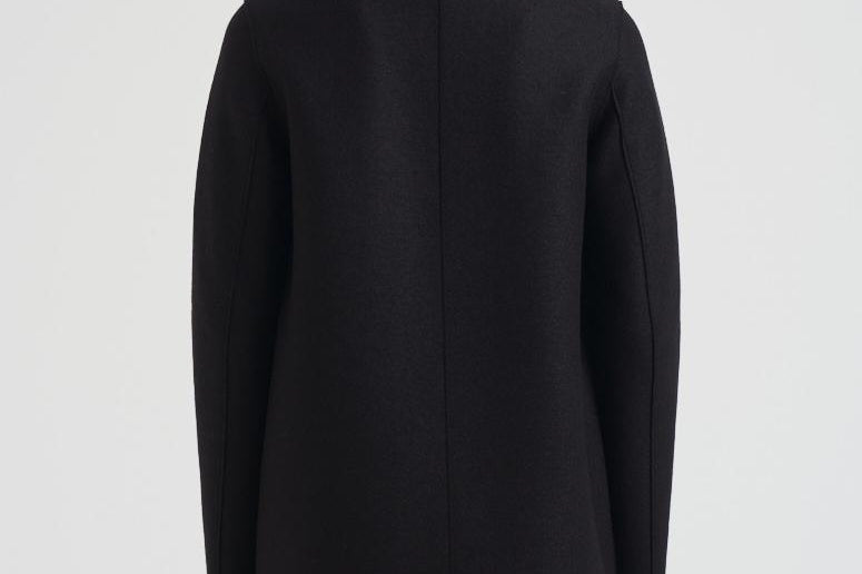 Cappotto donna monopetto nero AE1215 MLK199 HARRIS WHARF LONDON