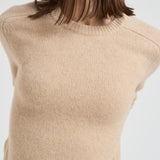 Girocollo donna maniche lunghe beige CAROLINE 02ORGANIC KUJTEN