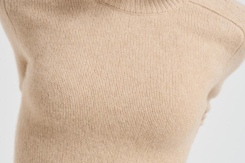 Girocollo donna maniche lunghe beige CAROLINE 02ORGANIC KUJTEN
