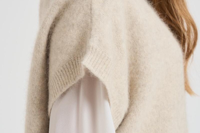 Maglia donna gilet panna D540924 LACOON084BURRO P.a.r.o.s.h.