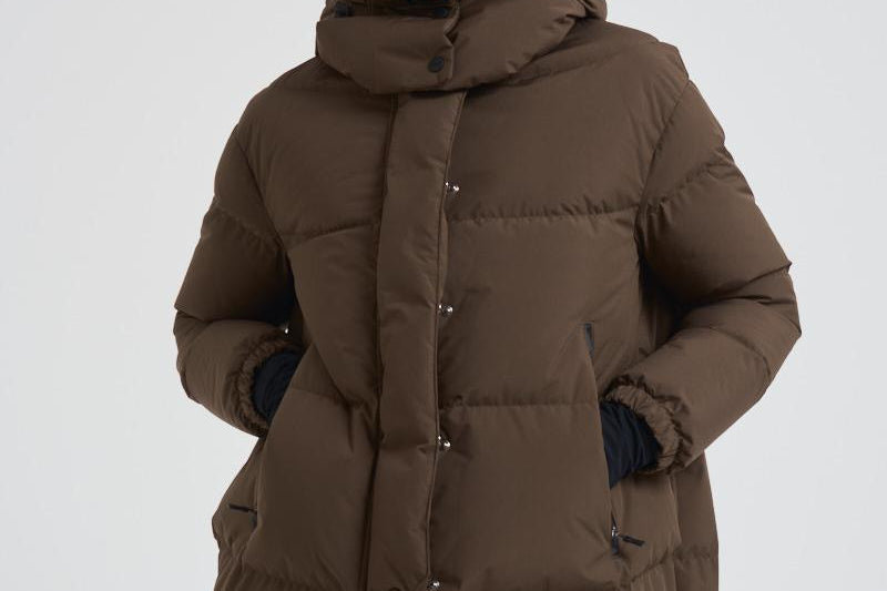 Piumino donna Laminar lungo verde militare PI002047D 7400 HERNO