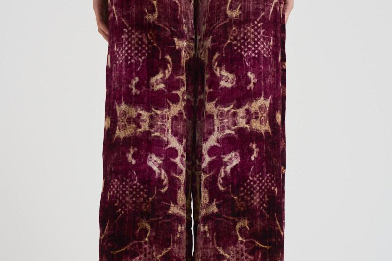 Pantalone ampio in ciniglia stampata 12599 516594 PIERRE-LOUIS MASCIA
