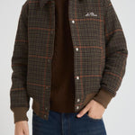 Bomber uomo college tartan marrone 1000565 826 LES DEUX