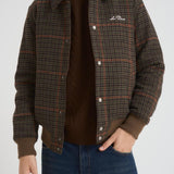 Bomber uomo college tartan marrone 1000565 826 LES DEUX