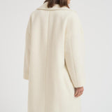 Cappotto donna midi in lana panna NAUSICA FENICE100 ACCADEMIE TESSILI