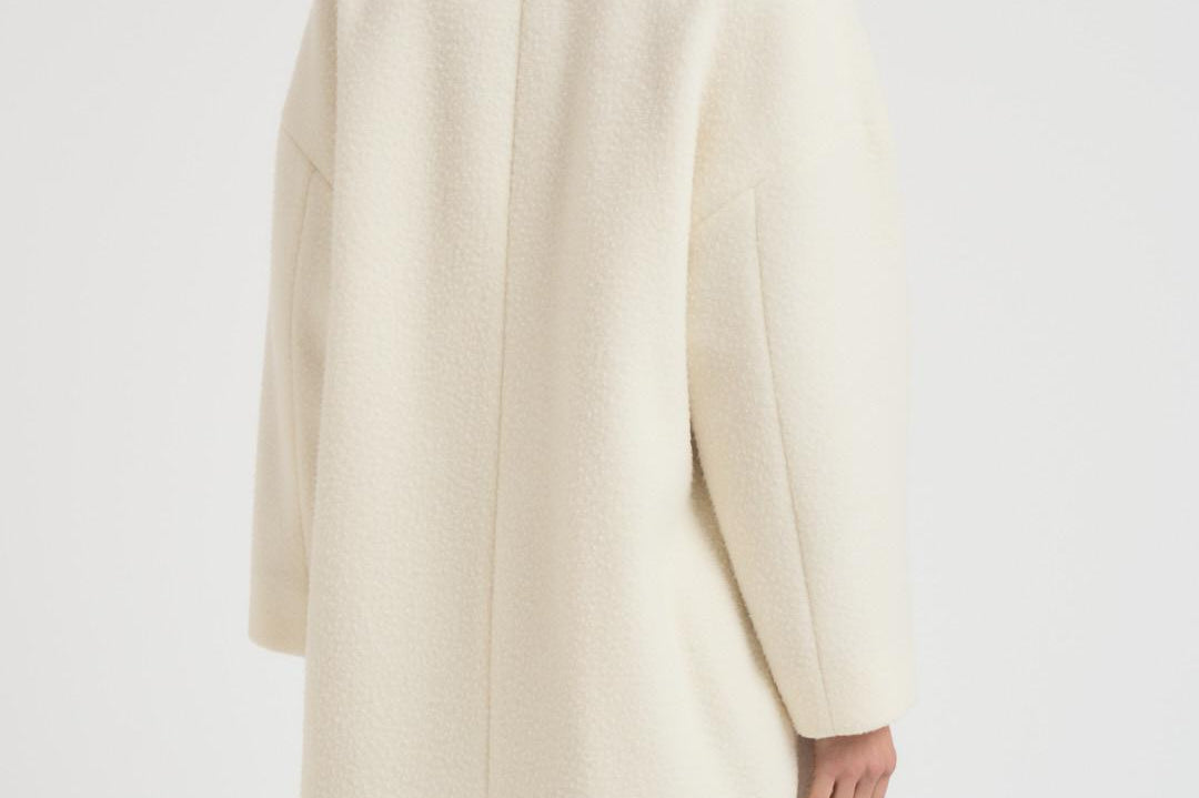 Cappotto donna midi in lana panna NAUSICA FENICE100 ACCADEMIE TESSILI