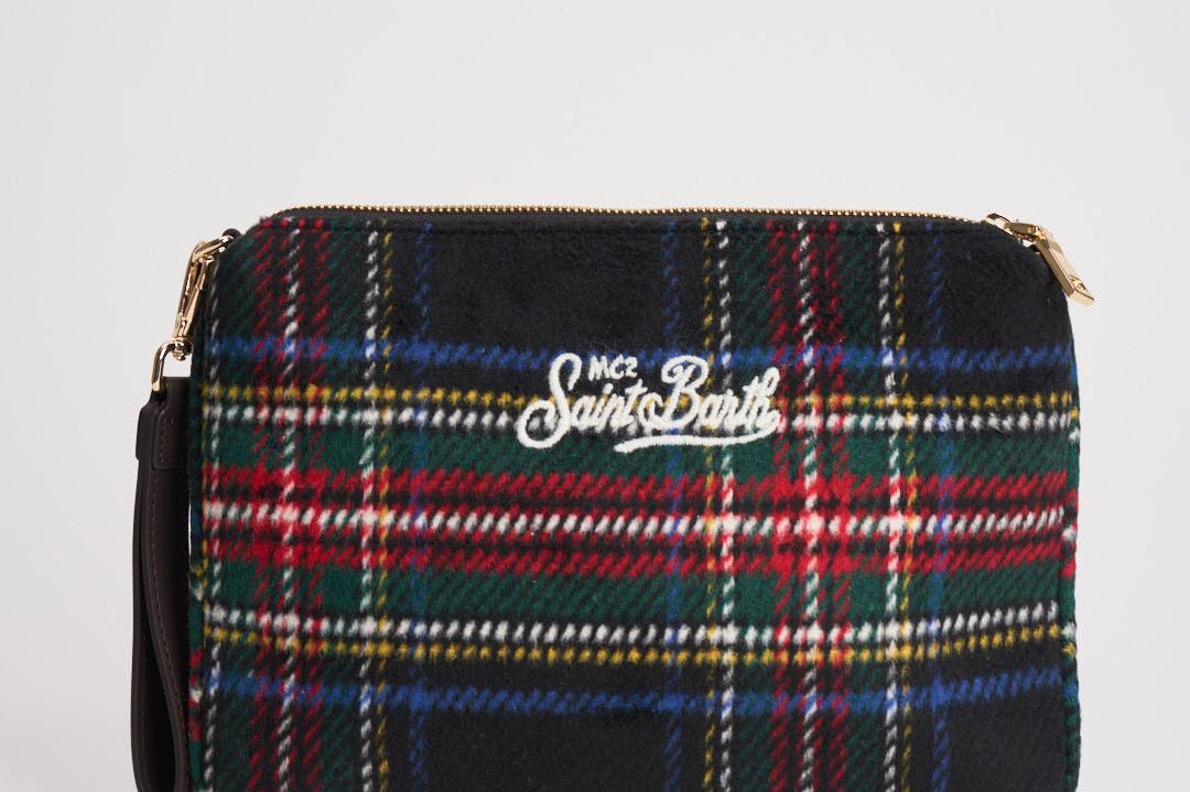 Pochette donna Parisienne in tweed tartan verde PARISIENNE WLTART61 MC2 SAINT BARTH