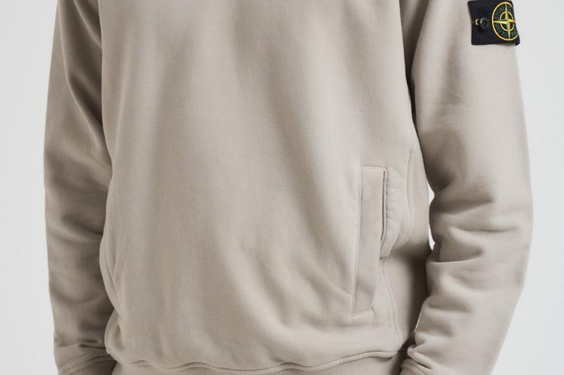 Felpa uomo con cappuccio grigio chiaro 6100029 S0A20V0061 STONE ISLAND