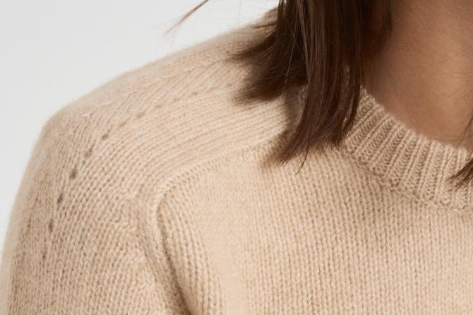 Girocollo donna maniche lunghe beige CAROLINE 02ORGANIC KUJTEN