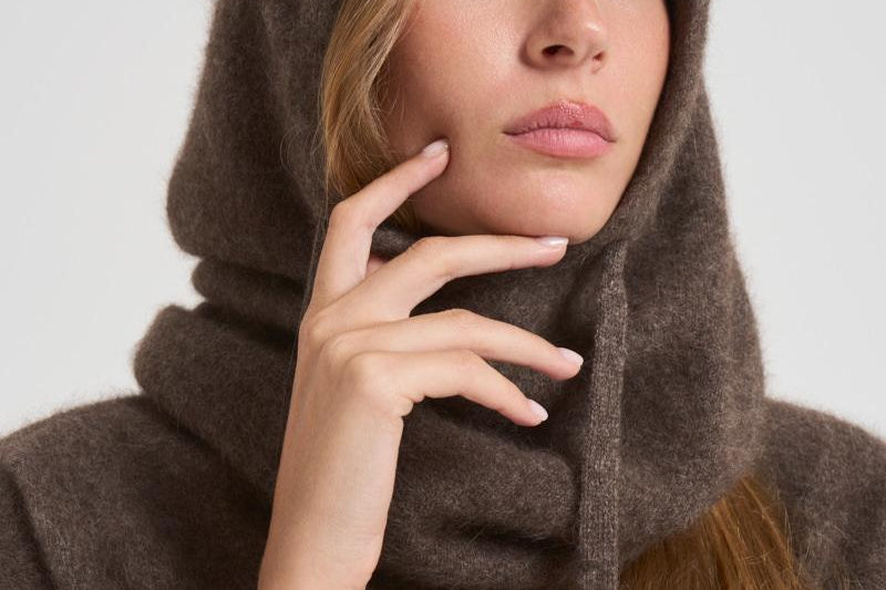 Balaclava cappuccio donna tortora D000543 LACOON024CASTAGNA P.a.r.o.s.h.