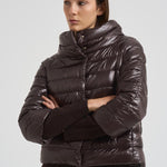 Cappa donna corta in nylon marrone scuro PI0046DIC 8800 HERNO