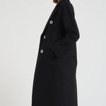 Cappotto lungo donna doppiopetto nero MYRNA DEBORA21 ACCADEMIE TESSILI