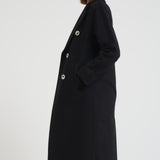 Cappotto lungo donna doppiopetto nero MYRNA DEBORA21 ACCADEMIE TESSILI