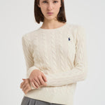 Maglia donna girocollo a treccia panna 211971865 001 RALPH LAUREN