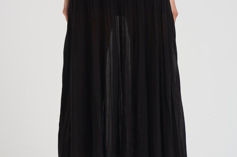 Gonna donna Ezra lunga in maglia nera JU0371FB C2L03I01BK ISABEL MARANT