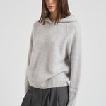 Maglia con cappuccio in cashmere donna SOSO 2398GRISCLAIR KUJTEN