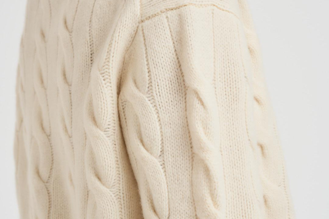 Maglia donna girocollo a treccia panna 211A91216 002 RALPH LAUREN