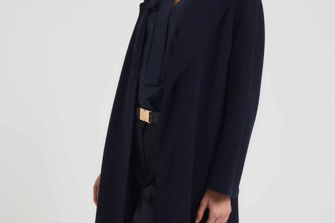 Cappotto donna midi Cles blu notte CLES 006 MAX MARA STUDIO