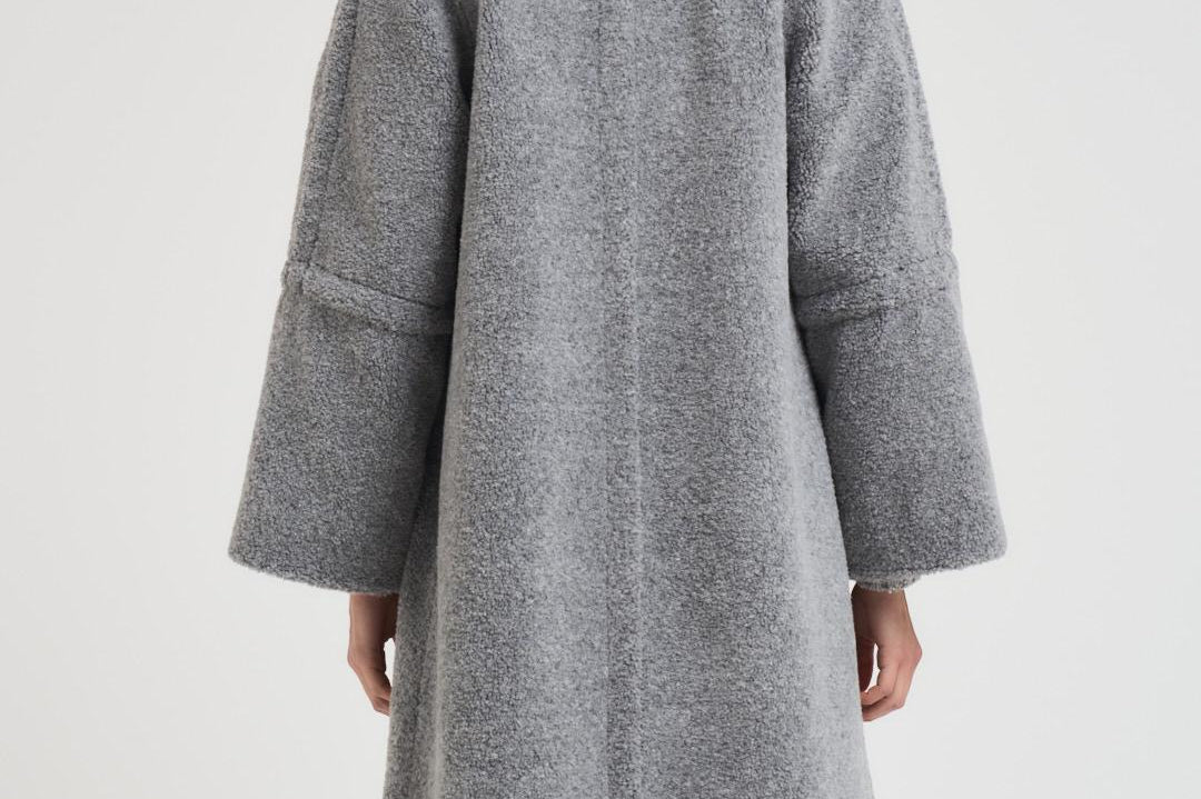 Cappotto donna teddy grigio chiaro CA000583D 9420 HERNO