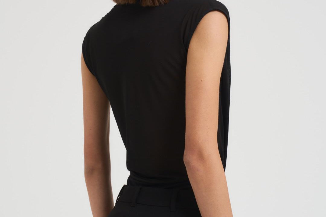 Body donna in jersey di viscosa nero VALLE 003 MAX MARA STUDIO