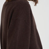 Polo donna in maglia cioccolato L5WC76 W18 LIVIANA CONTI