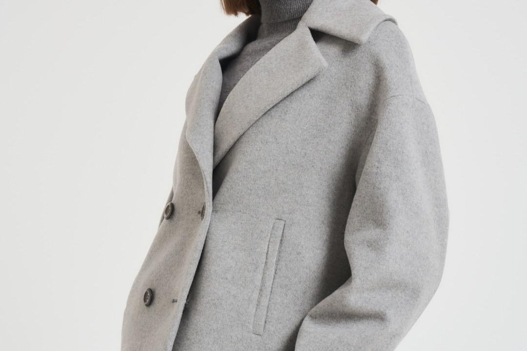 Cappotto donna corto grigio chiaro IRIS DEBORA402 ACCADEMIE TESSILI